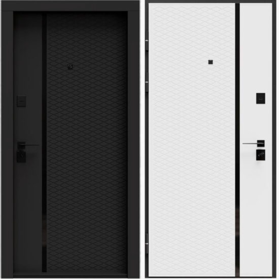 Usa exterior THG MILANO Soft Touch Negru / Alb Mat