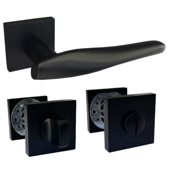 Maner usa interior THG L834 + Rozeta THG R22-K02 Negru