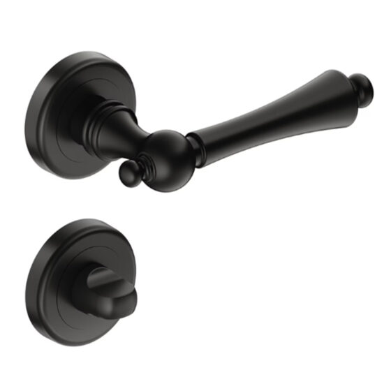 Maner usa interior THG Century + Rozeta wc Negru