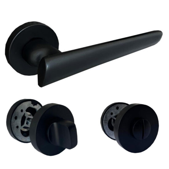 Maner usa interior THG L855 + Rozeta THG R18-K02 Negru