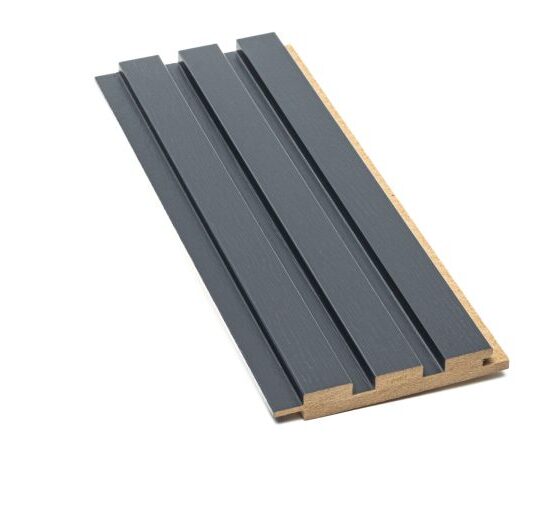 Riflaj drept din mdf THG Woo Antracit Texturat