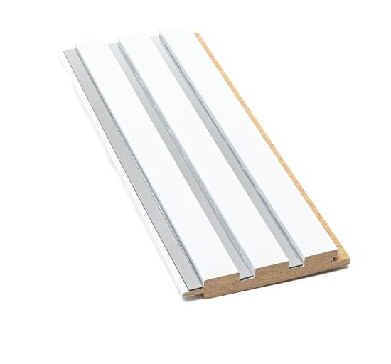 Riflaj drept din mdf THG WOO Alb Texturat + Argintiu