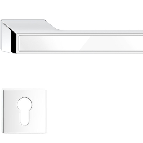 Manere usi MAXIMA crom lucios decor alb yala