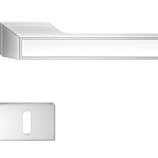 Manere usi MAXIMA crom satin decor alb cheie