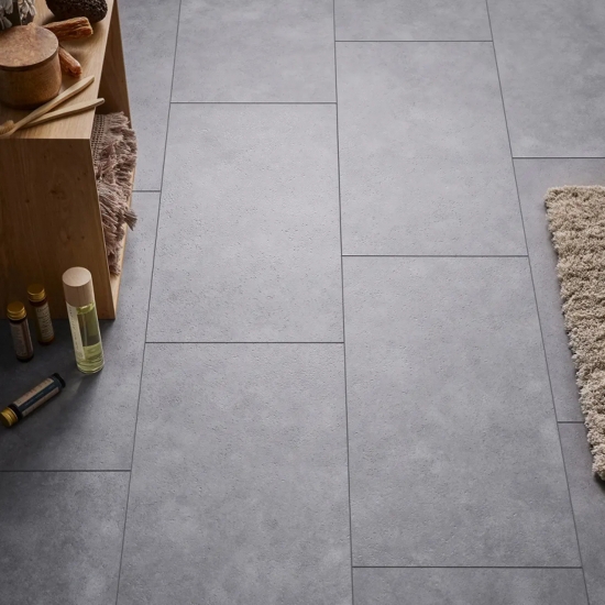 Parchet SPC cu folie izolatoare IXPE Rigio VOX Concrete Dark
