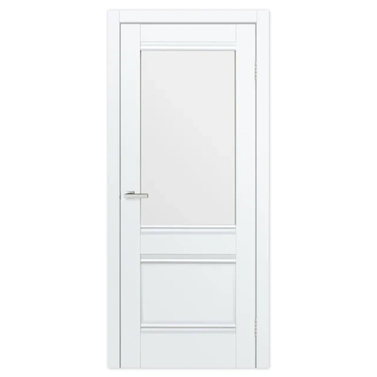 Ușă interior THG VAL cu Sticlă Mată, Alb Mat