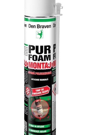 Spuma poliuretanica pentru montaj, cu aplicare manuala, Den Braven PU Foam, 700 ml