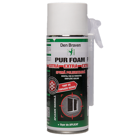 Spuma poliuretanica pentru montaj, cu aplicare manuala, Den Braven PU Foam, 300 ml