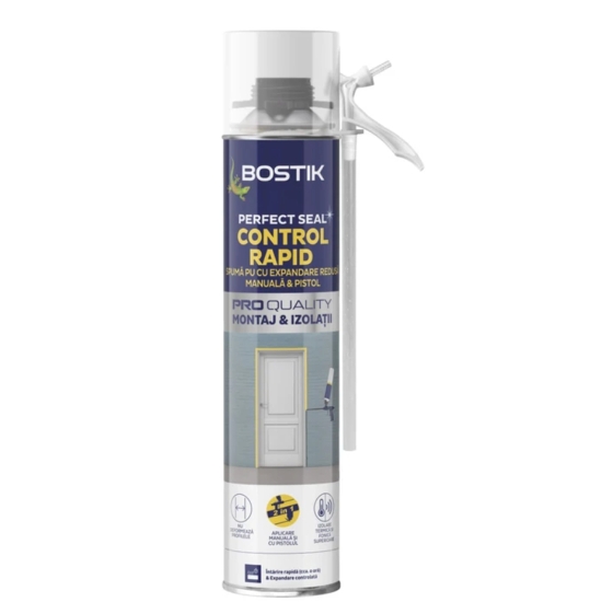 Spuma poliuretanica pentru montaj si izolatii, cu aplicare manuala / cu pistol, Bostik Control Rapid, 750 ml