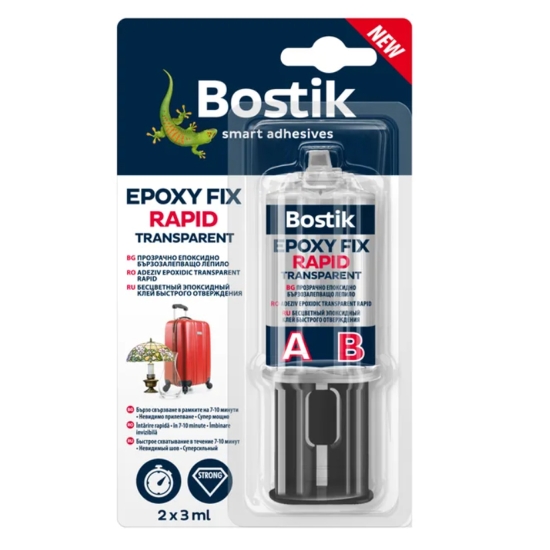 ADEZIV EPOXY FIX RAPID TRANSPARENT 2X3ML BOSTIK